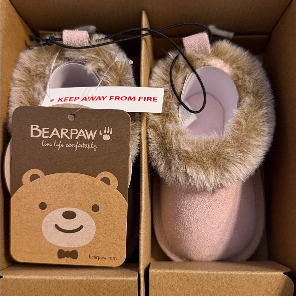 BearPaw Faux Fur Baby Booties - color Lipink brand new see all photos - Picture 3 of 9